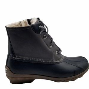 Sperry Top-Sider Dasher Womens Gray Black Ankle Winter Snow Boots 7 New